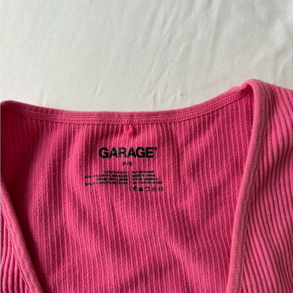Garage Fuchsia Ribbed Tank Top - Picture 3 of 3